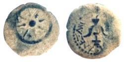 Ancient Coins - AS FOUND,JUDAEA, Hasmonean Dynasty (Yehonatan)Alexander Jannaeus (104-76 B.C.) 16.5 mm-2.2g
