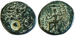 Ancient Coins - COUNTER MARK OF Cleopatra VII: SELEUKIS and PIERIA, Antioch. Pseudo-autonomous issues. 1st century BC. Æ Tetrachalkon
