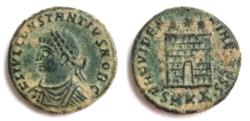 Ancient Coins - Constantine II campgate.Cyzicus mint,