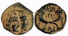 Ancient Coins - Nabataean Kingdom. Aretas IV, with Shuqailat. 9 B.C.-A.D. 40 AE ,Petra mint