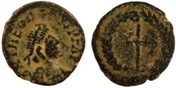 Ancient Coins - Theodosius II AD 402-450. Ae 14 Nummus.