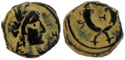 Ancient Coins - Nabatean Kingdom. Aretas IV 9BC - 40 AD. Petra mint. (1.8g , 12mm).