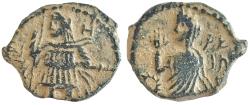 Ancient Coins - NABATAEA. Aretas IV, with Shaqilat. 9 BC-AD 40. Æ Quadrans