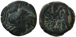 Ancient Coins - Nabataea. Proto-Nabataean. over struck Ptolemaic coin.AE,2.8 g - 16 mm