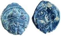Ancient Coins - Nabataea,Rabbel II with Gamilat. 70-106 AD II  – double struck 2.3 g - 18 mm