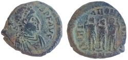 Ancient Coins - Honorius GLORIA ROMANORVM Emperor, Arcadius & Theodosius II