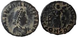Ancient Coins - Valentinian II Æ 12 mm. Constantinople, AD 388-392.