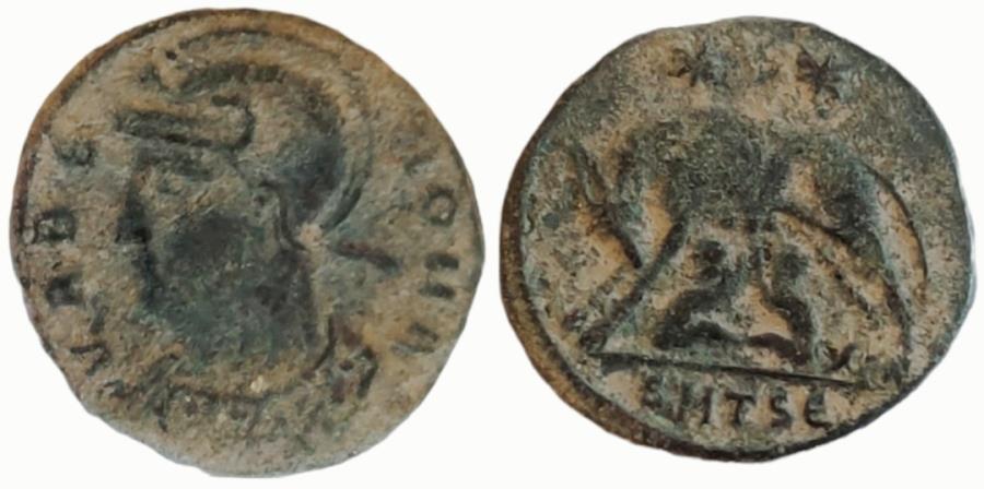 Ancient Coins - City Commemorative AE Follis. VRBS ROMA .