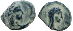 Ancient Coins - Nabatean kingdom. Aretas IV with Huldu (9 BC-AD 40).Petra mint