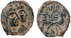 Ancient Coins - NABATAEA. Aretas IV, with Shuqailat. 9 BC-AD 40. Æ