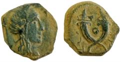 Ancient Coins - NABATAEA. Aretas IV. 9 BC-AD 40. Æ. Petra mint.