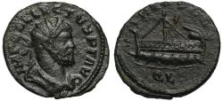 Ancient Coins - Allectus, AE Quinarius, rev. Galley.