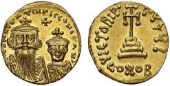 Ancient Coins - Constans II & Constantine IV, Gold Solidus.