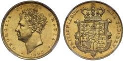 World Coins - George IV 1825 Sovereign bare head NGC MS62