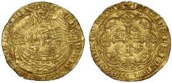 World Coins - Edward III gold Half-Noble, Treaty Period, London, no stops after ANGL