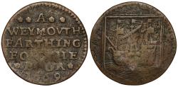 World Coins - Dorset 17th century Token, Weymouth, Town Farthing 1669