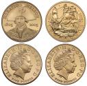 World Coins - Elizabeth II 2005 Gold Proof £5 set Nelson and Trafalgar