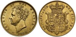 World Coins - George IV 1829 Sovereign, bare head, penultimate year
