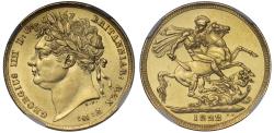 World Coins - George IV 1822 Sovereign first laureate head MS61