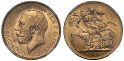 World Coins - George V 1926-SA Sovereign Pretoria Mint MS63+