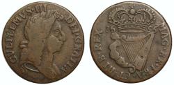World Coins - Ireland, William III 1696 copper Halfpenny, type 2 cruder bust S.6599 very rare