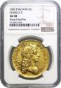 World Coins - Charles II 1682 Five-Guineas, 2nd bust, NGC AU58,