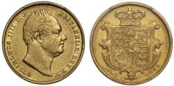 World Coins - William IV 1832 Sovereign first bust R3, PCGS AU53