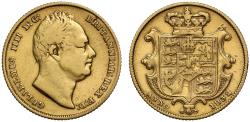 World Coins - William IV 1832 Sovereign first bust, much rarer than usual second bust