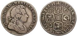 World Coins - George I 1723 Shilling SSC with French Arms at date in error