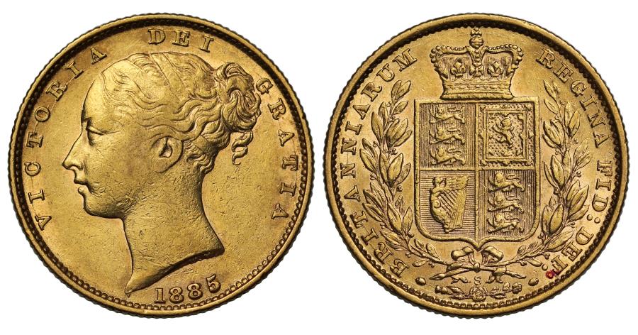 Victoria 1885 Sydney Shield Sovereign, young head | European Coins