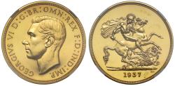 World Coins - George VI 1937 proof Five-Pounds PF60, Coronation issue
