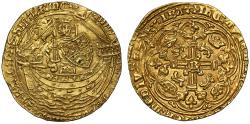 World Coins - Richard II Noble Calais Mint mule, type 2a mule with Edward III obverse die