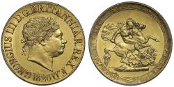 World Coins - George III 1820 Sovereign closed 2 in date, PCGS AU58