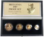 World Coins - Elizabeth II 1987 gold proof 4-coin Britannia Set