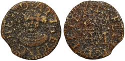 World Coins - 17th Century London Token, Fleet Street, LW & HM at the Kings Head, Farthing