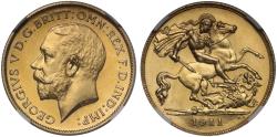 World Coins - George V 1911 proof Half Sovereign PF65 CAMEO, Coronation issue