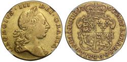World Coins - George III 1764 Guinea no stop over head VF25