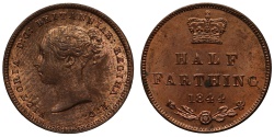 World Coins - Victoria 1844 Half-Farthing