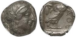 Ancient Coins - Athens, Silver Tetradrachm, AU 5/5 3/5.