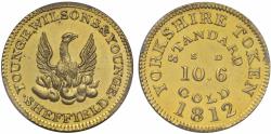 World Coins - Sheffield Younge Wilson and Younge 1812 gold Half-Guinea PR62 CAM