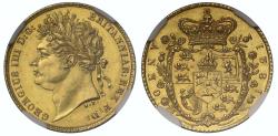 World Coins - George IV 1821 Half-Sovereign, MS63, one year only type