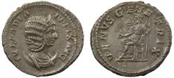 Ancient Coins - Julia Domna, wife of Septimius Severus, Silver Antoninianus.