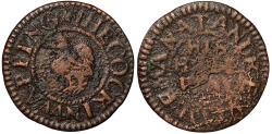 World Coins - 17th Century London Token, Wapping, Andrew Coleman, Halfpenny, Cockerel