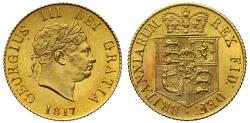 World Coins - George III 1817 Half-Sovereign, first year of the modern Half Sovereign