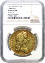 World Coins - Charles II 1681 Five-Guineas, 2nd bust, edge year TRICESIMO TERTIO