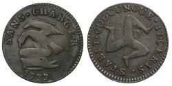 World Coins - Isle of Man, James Stanley, 1733 copper Penny, OVOCVNOVE variety