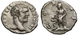 Ancient Coins - Romano-British Interest, Clodius Albinus, Caesar and Governor of Britain, Silver Denarius, Aesculapius.