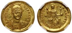 Ancient Coins - Honorius, Gold Solidus, Constantinople, MS 5/5 4/5.