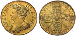 World Coins - Anne 1713 Guinea, 3rd bust, MS64, 2nd finest, ex Reed