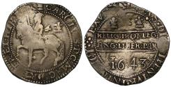World Coins - Charles I 1643 Halfcrown, Oxford mint